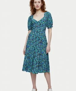 Jigsaw Sales Shop 31 Jigsaw Blue Vintage Poppy Tea Dress