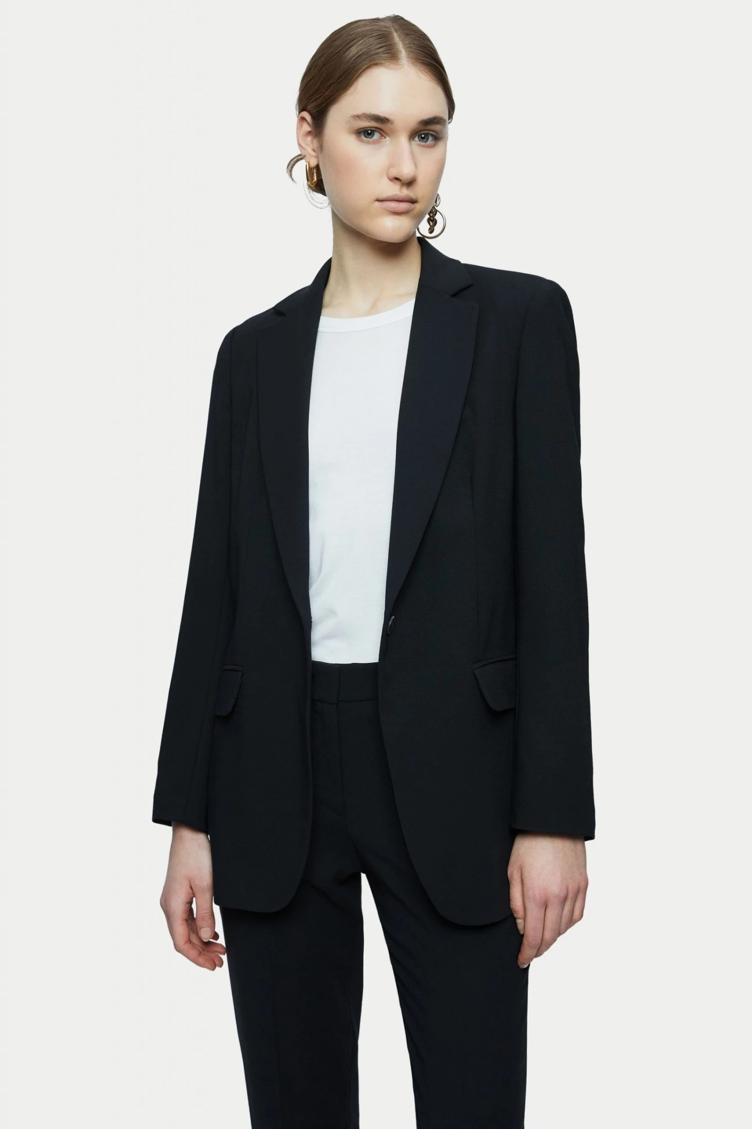 Jigsaw Black Fluid Twill Knox Blazer 1 Jigsaw Black Fluid Twill Knox Blazer