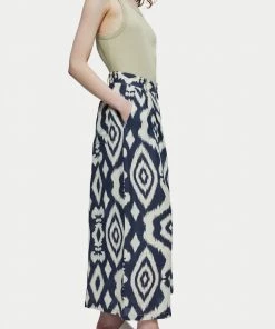 Jigsaw Blue Linen Blend Ikat Printed Culotte -Jigsaw Sales Shop unnamed file 478 scaled