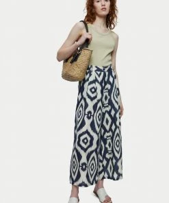 Jigsaw Blue Linen Blend Ikat Printed Culotte -Jigsaw Sales Shop unnamed file 479 scaled