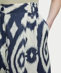 Jigsaw Blue Linen Blend Ikat Printed Culotte -Jigsaw Sales Shop unnamed file 480 scaled