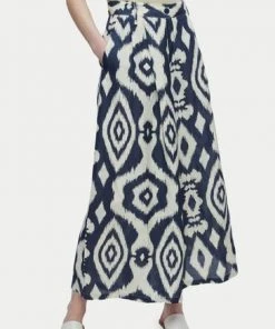 Jigsaw Blue Linen Blend Ikat Printed Culotte -Jigsaw Sales Shop unnamed file 481