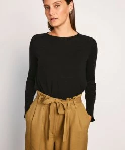 Jigsaw Black Merino Crew Neck Jumper