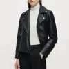 Jigsaw Black Quinn Leather Biker Jacket