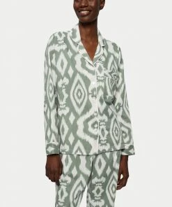 Jigsaw Green Ikat Cotton Modal Pyjamas -Jigsaw Sales Shop unnamed file 543 scaled