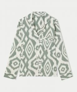 Jigsaw Green Ikat Cotton Modal Pyjamas -Jigsaw Sales Shop unnamed file 547
