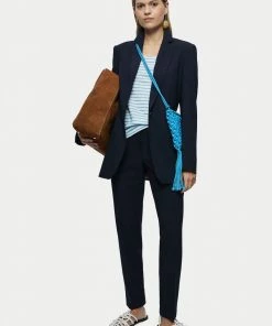 Jigsaw Blue Linen Fine Stripe Short Sleeve T-Shirt -Jigsaw Sales Shop unnamed file 558 scaled