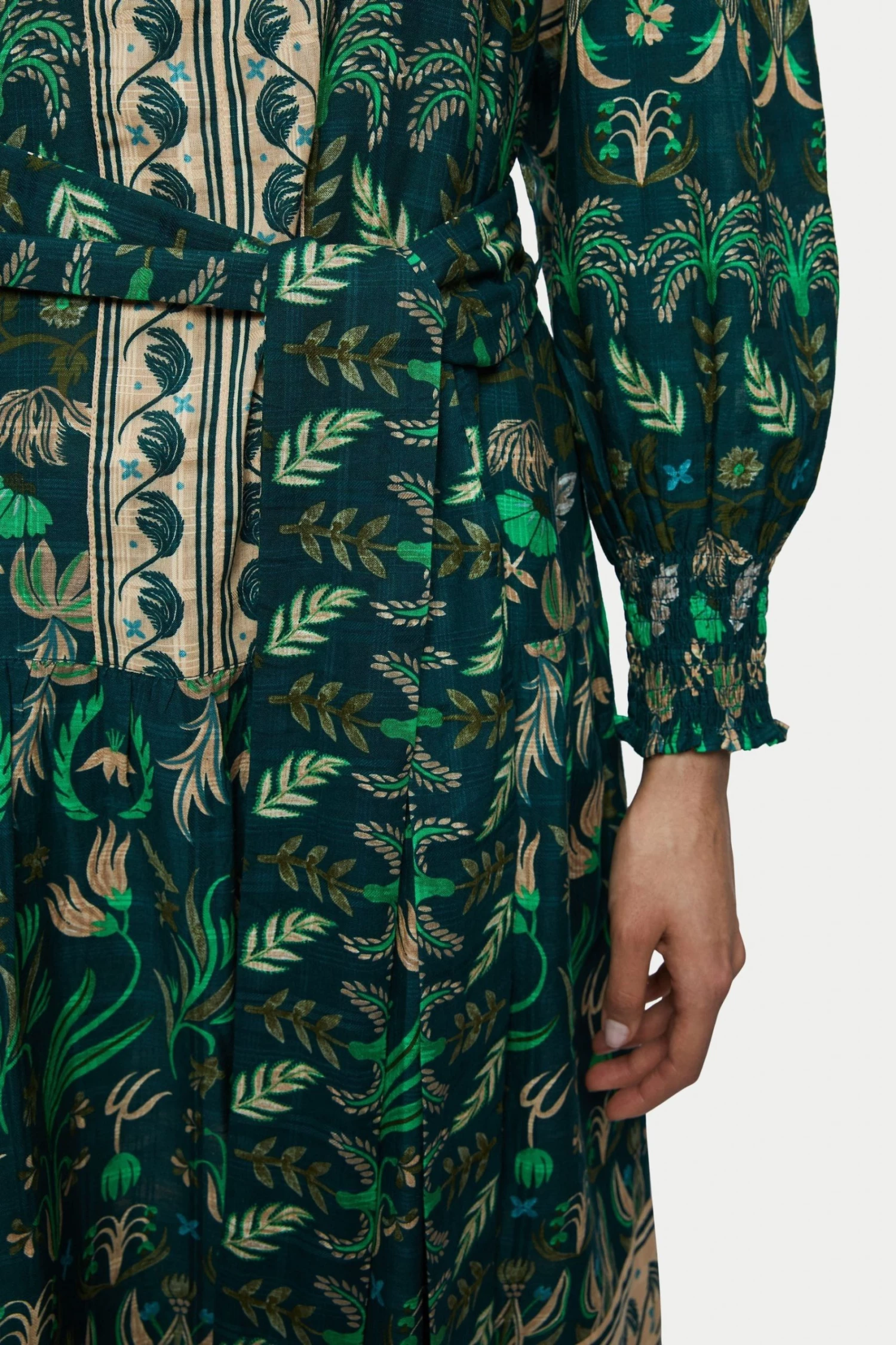 Jigsaw Green Cotton Botanical Maxi Dress 5 Jigsaw Green Cotton Botanical Maxi Dress - Image 5