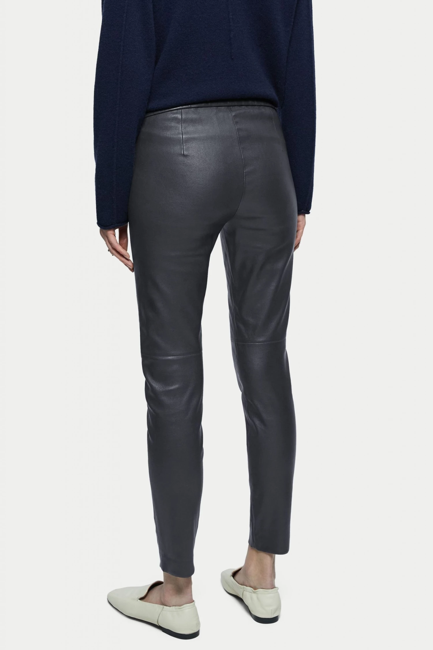 Jigsaw Blue Stretch Leather Leggings 2 Jigsaw Blue Stretch Leather Leggings - Image 2