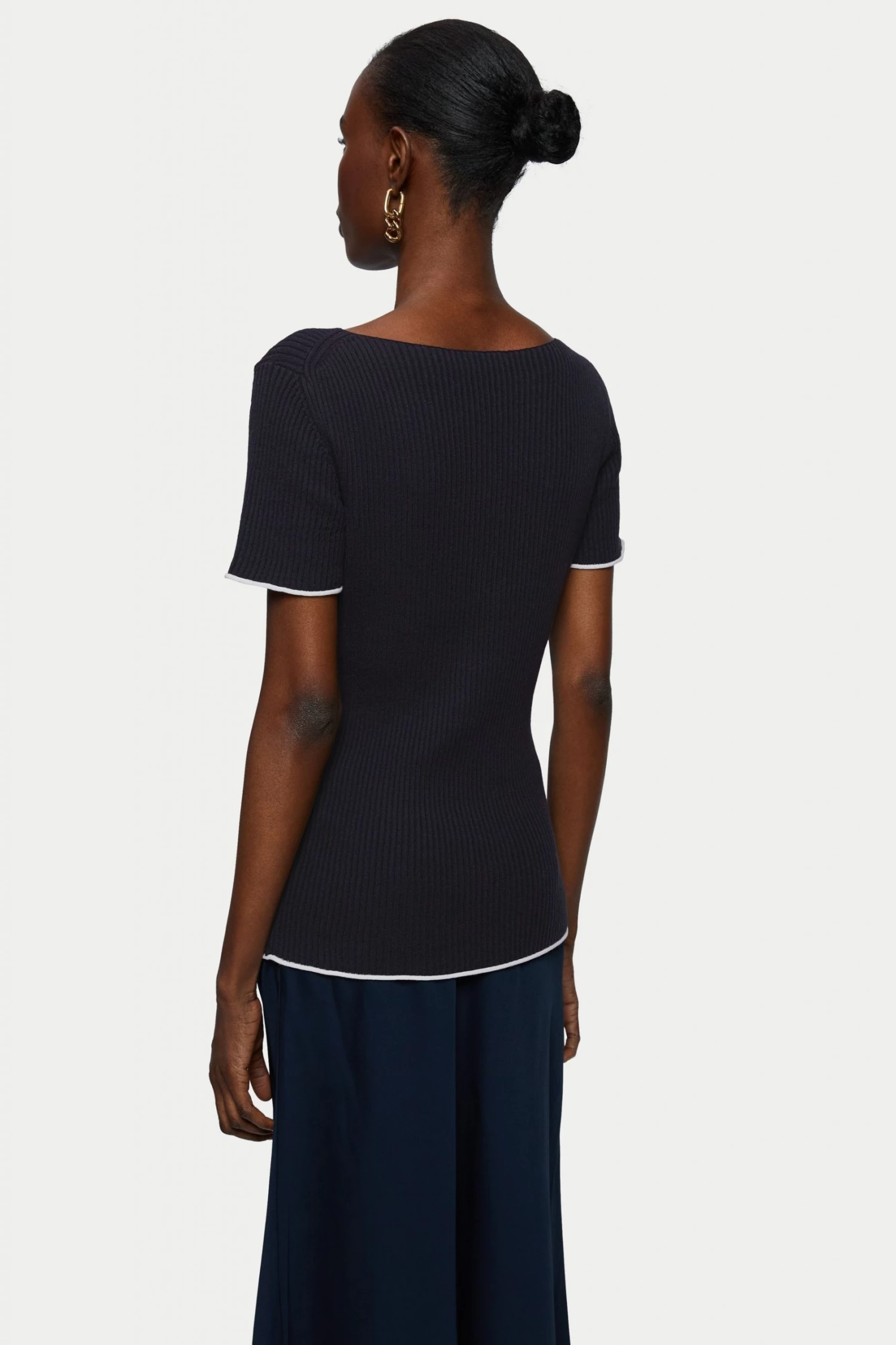 Jigsaw Blue Cotton Plisse Top 2 Jigsaw Blue Cotton Plisse Top - Image 2