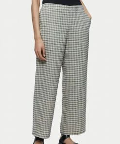 Jigsaw Natural Linen Check Palazzo Trousers