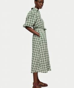 Jigsaw Green Cotton Gingham Midi Dress -Jigsaw Sales Shop unnamed file 619 scaled