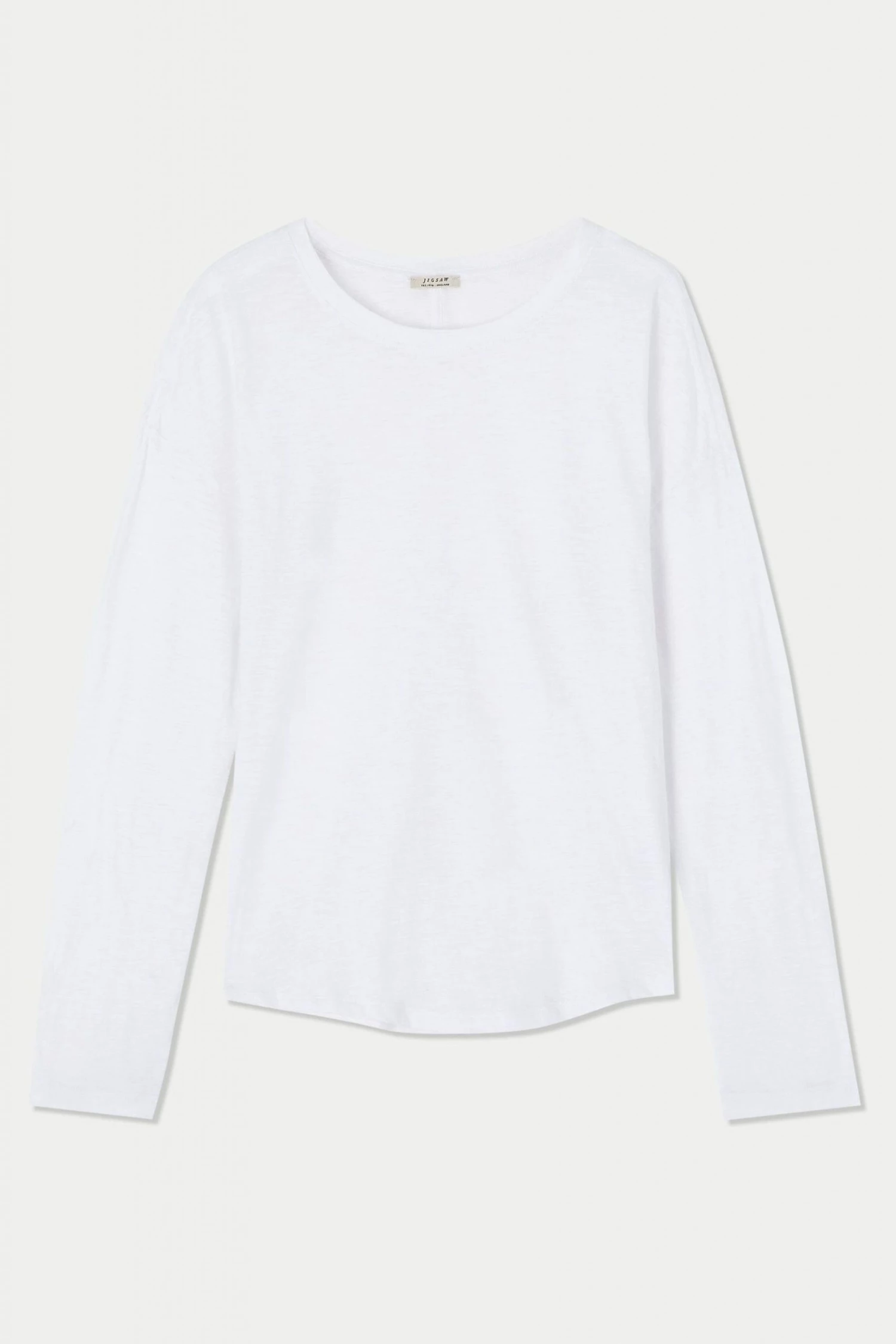Jigsaw White Cotton Slub Long Sleeve T-Shirt 5 Jigsaw White Cotton Slub Long Sleeve T-Shirt - Image 5