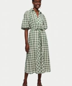 Jigsaw Green Cotton Gingham Midi Dress -Jigsaw Sales Shop unnamed file 620 scaled
