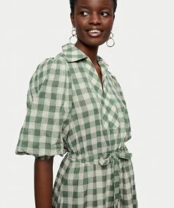 Jigsaw Green Cotton Gingham Midi Dress -Jigsaw Sales Shop unnamed file 621 scaled