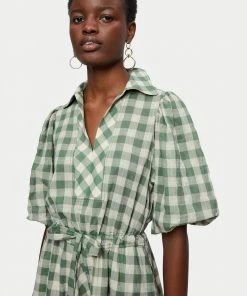 Jigsaw Green Cotton Gingham Midi Dress -Jigsaw Sales Shop unnamed file 622 scaled