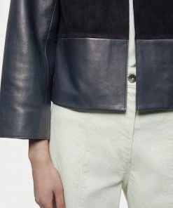 Jigsaw Blue Nakoa Leather Mix Jacket -Jigsaw Sales Shop unnamed file 662 scaled