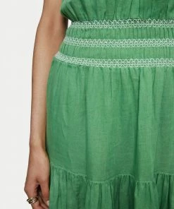 Jigsaw Green Linen Smocked Detail Maxi Dress -Jigsaw Sales Shop unnamed file 698 scaled