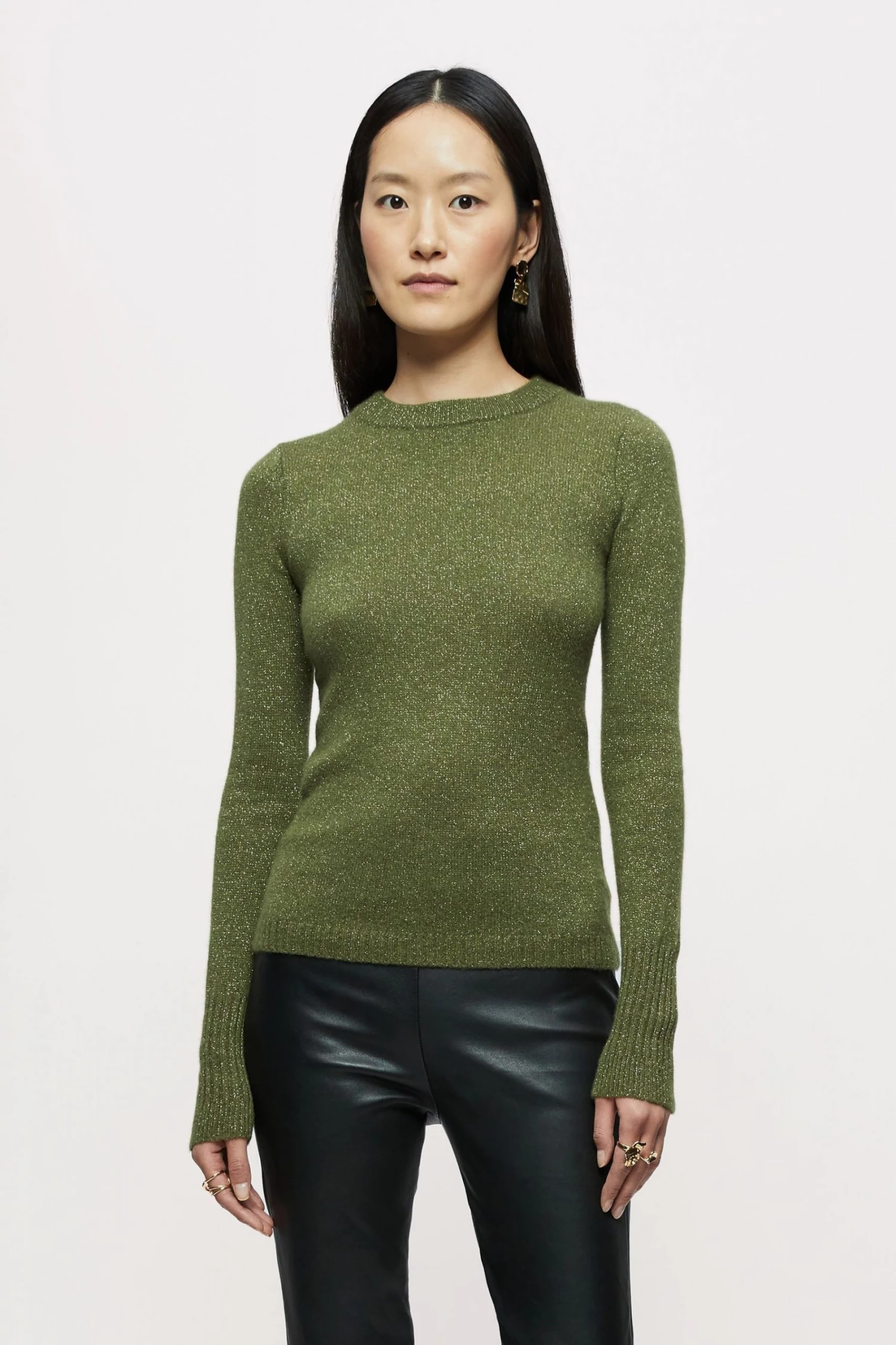 Jigsaw Green Cashmere Sparkle Crew Jumper 1 Jigsaw Green Cashmere Sparkle Crew Jumper