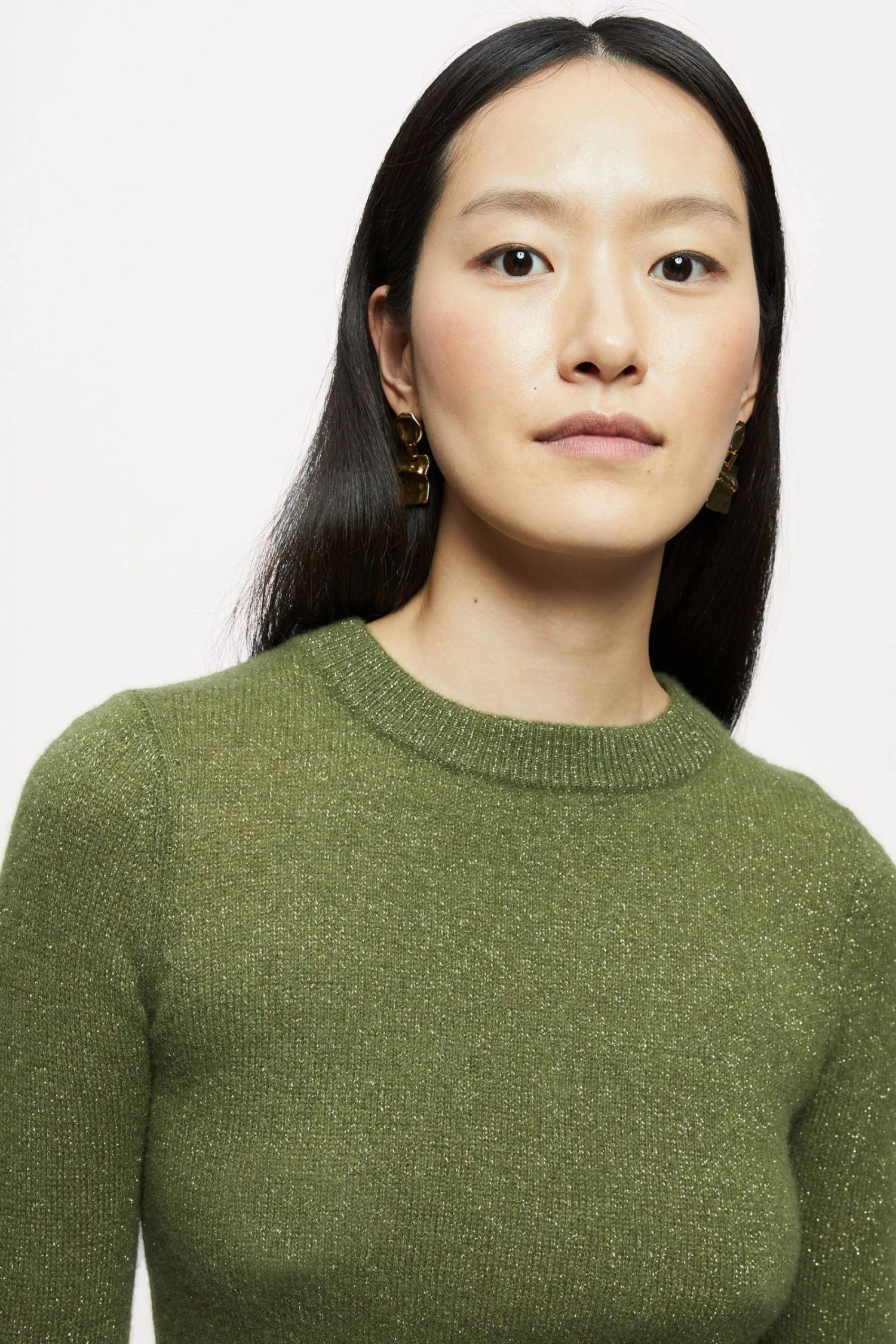 Jigsaw Green Cashmere Sparkle Crew Jumper 3 Jigsaw Green Cashmere Sparkle Crew Jumper - Image 3