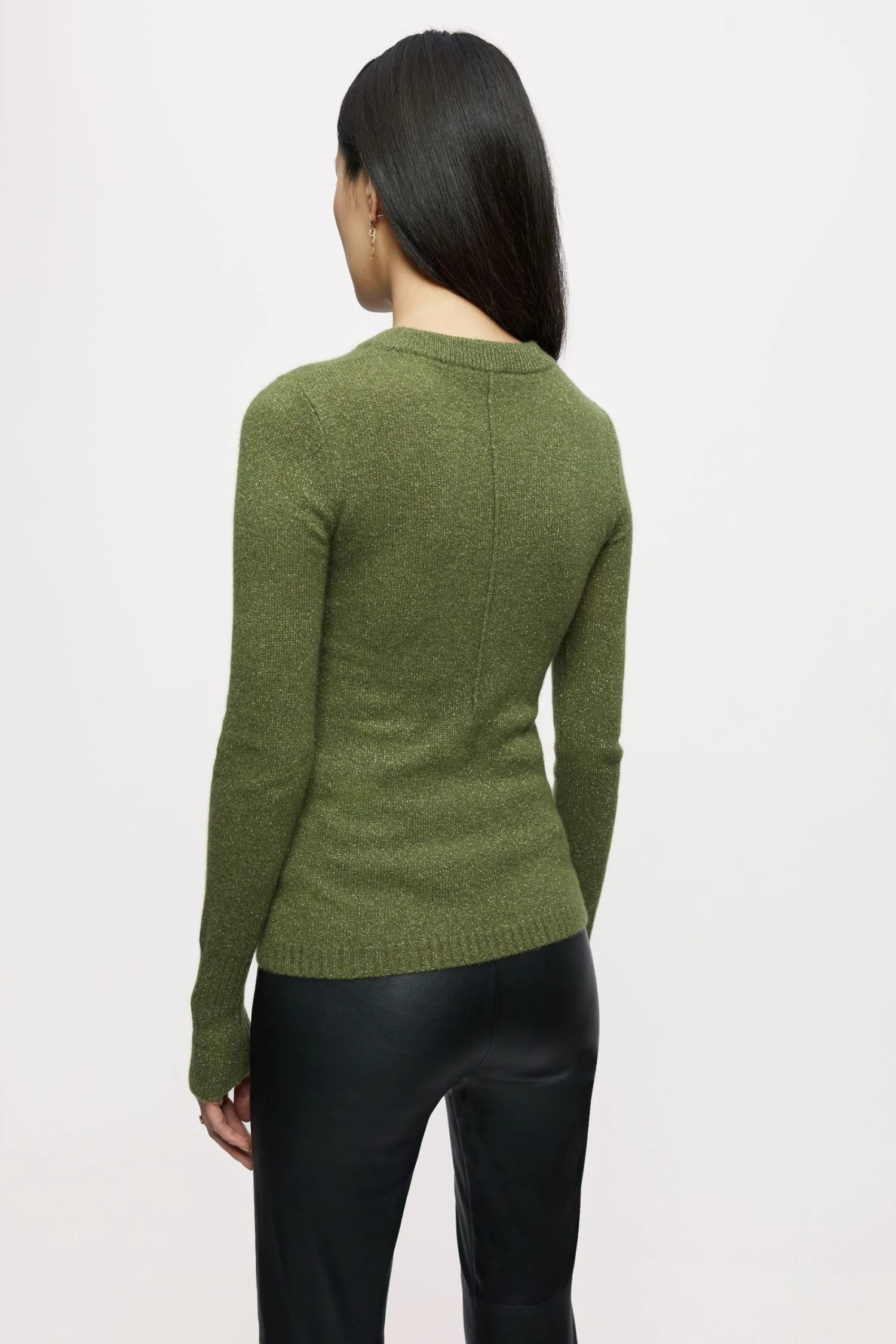 Jigsaw Green Cashmere Sparkle Crew Jumper 4 Jigsaw Green Cashmere Sparkle Crew Jumper - Image 4