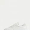 Jigsaw Riva White Croc Leather Trainers
