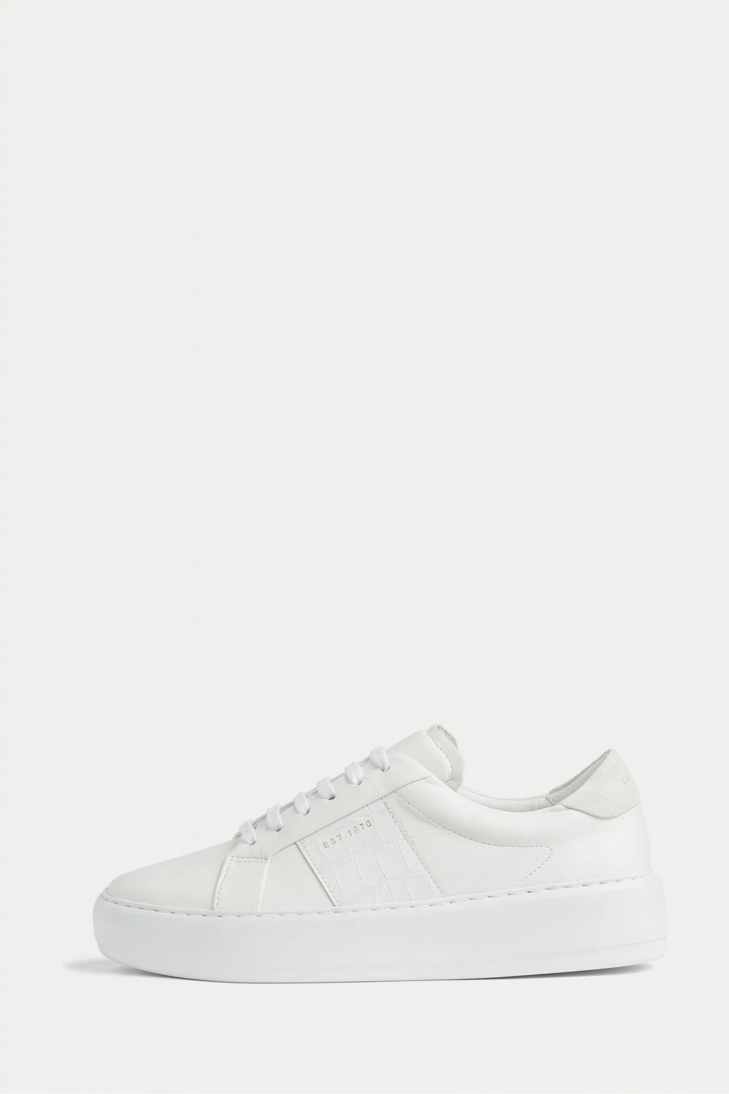 Jigsaw Riva White Croc Leather Trainers 1 Jigsaw Riva White Croc Leather Trainers