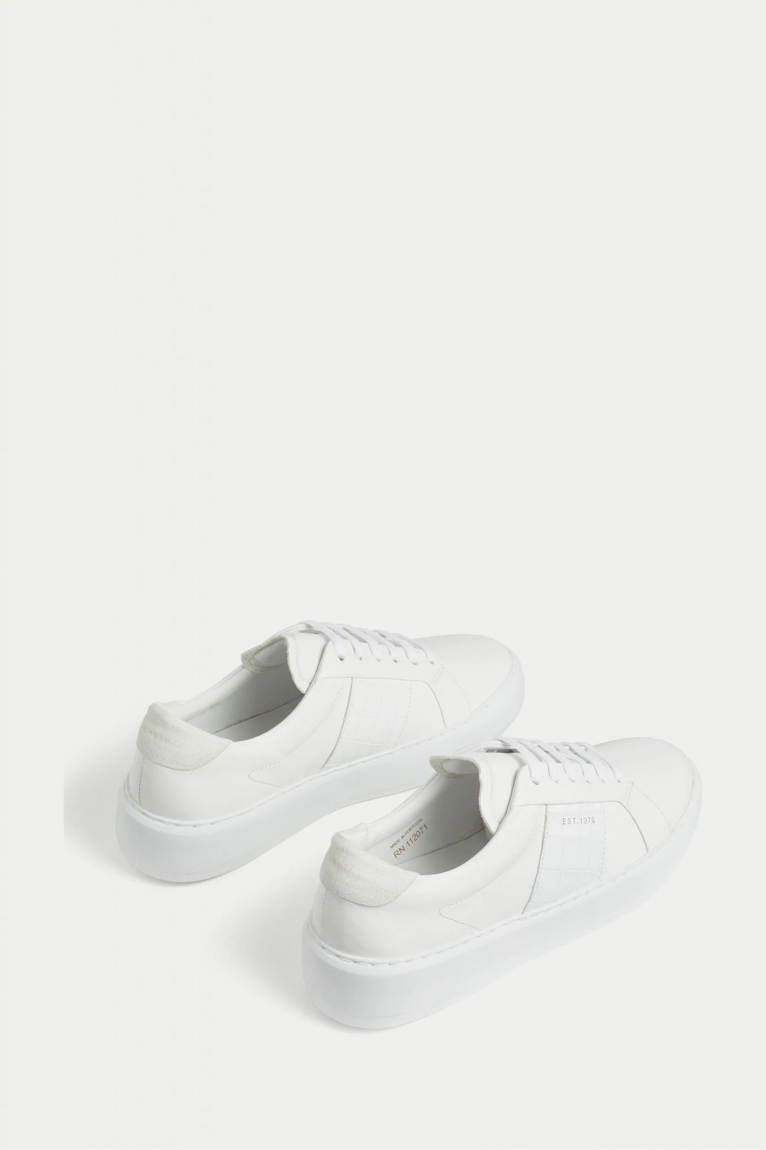 Jigsaw Riva White Croc Leather Trainers 2 Jigsaw Riva White Croc Leather Trainers - Image 2