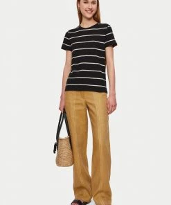 Jigsaw Black Cotton Slub Mixed Stripe T-Shirt -Jigsaw Sales Shop unnamed file 73 scaled