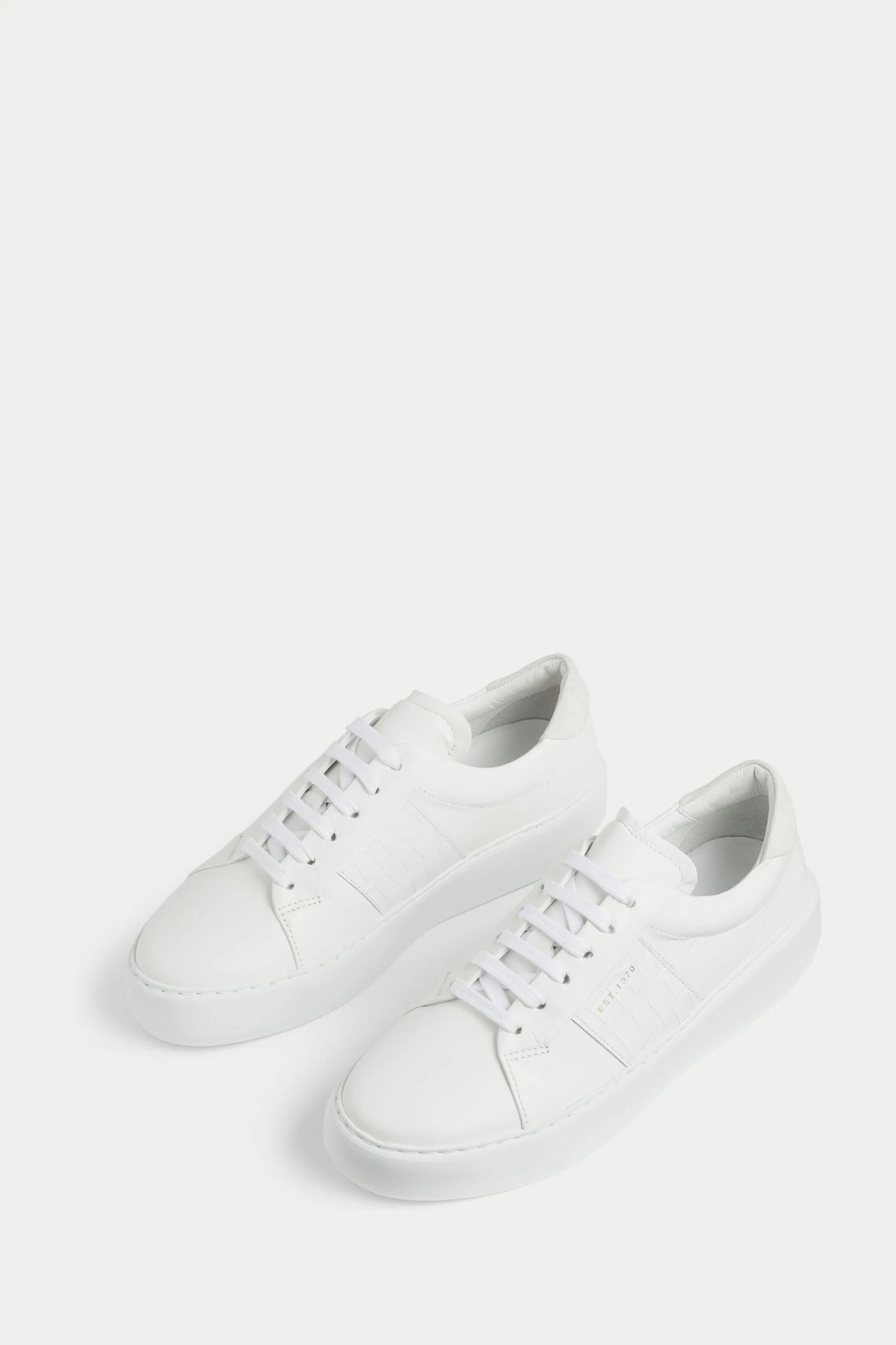 Jigsaw Riva White Croc Leather Trainers 3 Jigsaw Riva White Croc Leather Trainers - Image 3