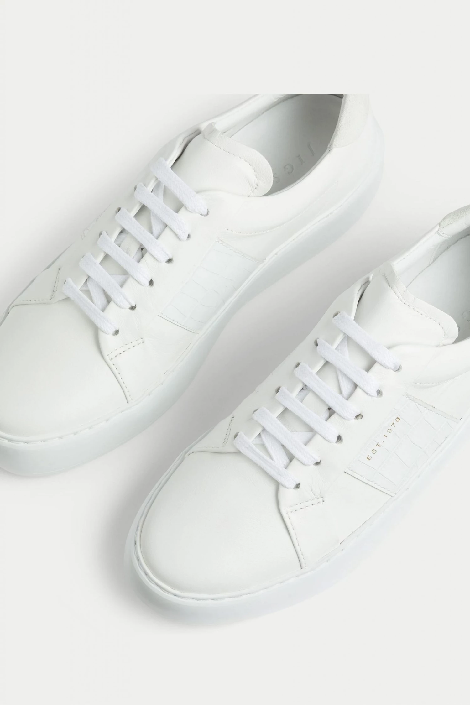 Jigsaw Riva White Croc Leather Trainers 4 Jigsaw Riva White Croc Leather Trainers - Image 4