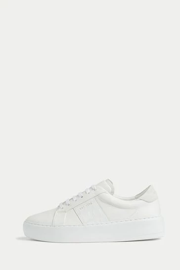 Jigsaw Riva White Croc Leather Trainers 5 Jigsaw Riva White Croc Leather Trainers - Image 5