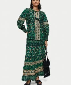 Jigsaw Green Cotton Botanical Tiered Skirt -Jigsaw Sales Shop unnamed file 737 scaled