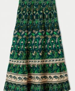 Jigsaw Green Cotton Botanical Tiered Skirt -Jigsaw Sales Shop unnamed file 738 scaled