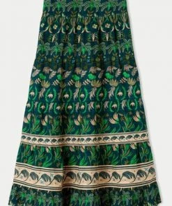 Jigsaw Green Cotton Botanical Tiered Skirt -Jigsaw Sales Shop unnamed file 739