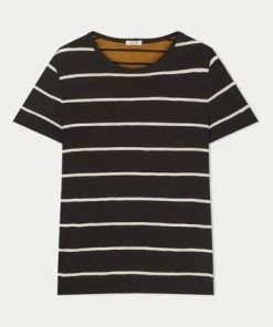 Jigsaw Black Cotton Slub Mixed Stripe T-Shirt -Jigsaw Sales Shop unnamed file 75