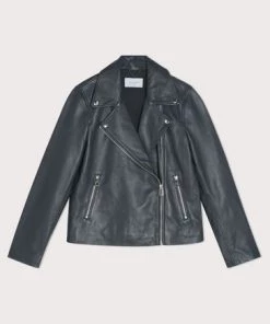 Jigsaw Blue Quinn Leather Biker Jacket -Jigsaw Sales Shop unnamed file 766