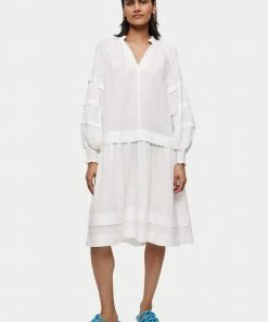 Jigsaw White Light Linen Pleat Sleeve Short Dress -Jigsaw Sales Shop unnamed file 772 scaled