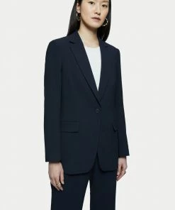 Jigsaw Blue Crosshatch Jacket