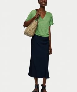 Jigsaw Green Linen V-Neck Short Sleeve T-Shirt -Jigsaw Sales Shop unnamed file 78 scaled