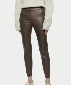 Jigsaw Green Stretch Leather Leggings