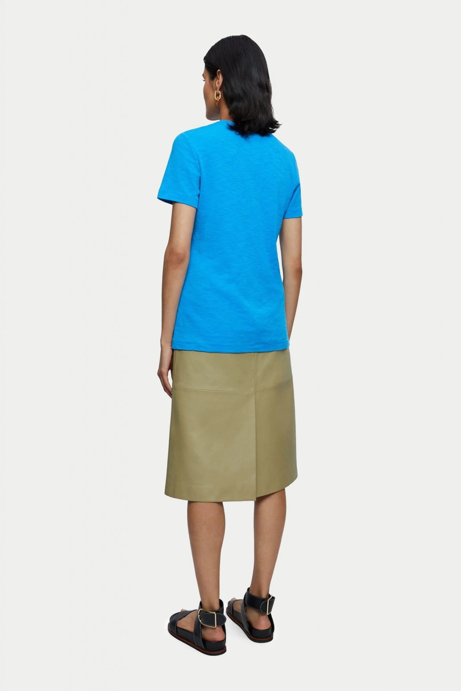 Jigsaw Blue Cotton Luxe Short Sleeve T-Shirt 2 Jigsaw Blue Cotton Luxe Short Sleeve T-Shirt - Image 2