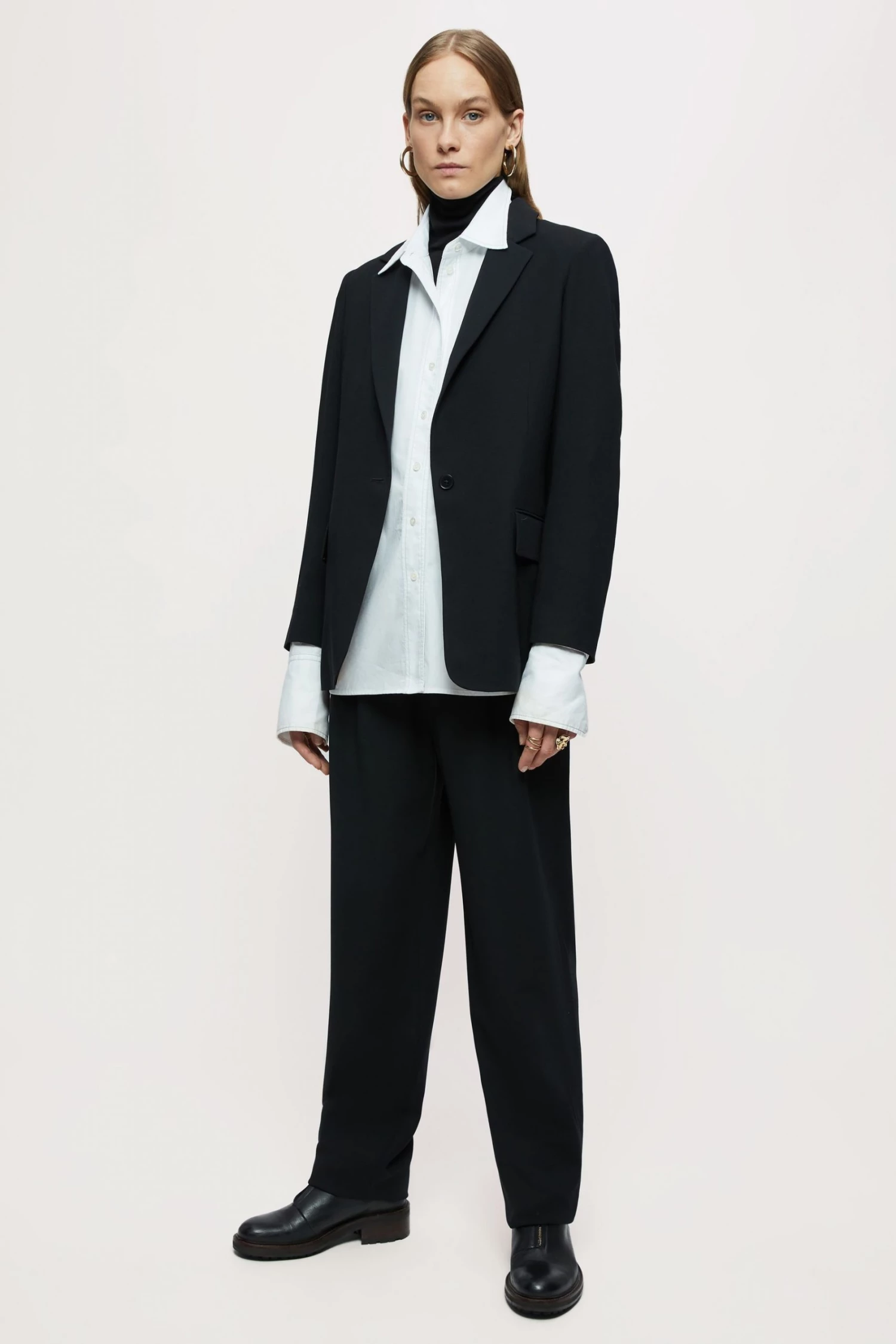 Jigsaw Black Fluid Twill Gibson Blazer: Jacket 4 Jigsaw Black Fluid Twill Gibson Blazer: Jacket - Image 4