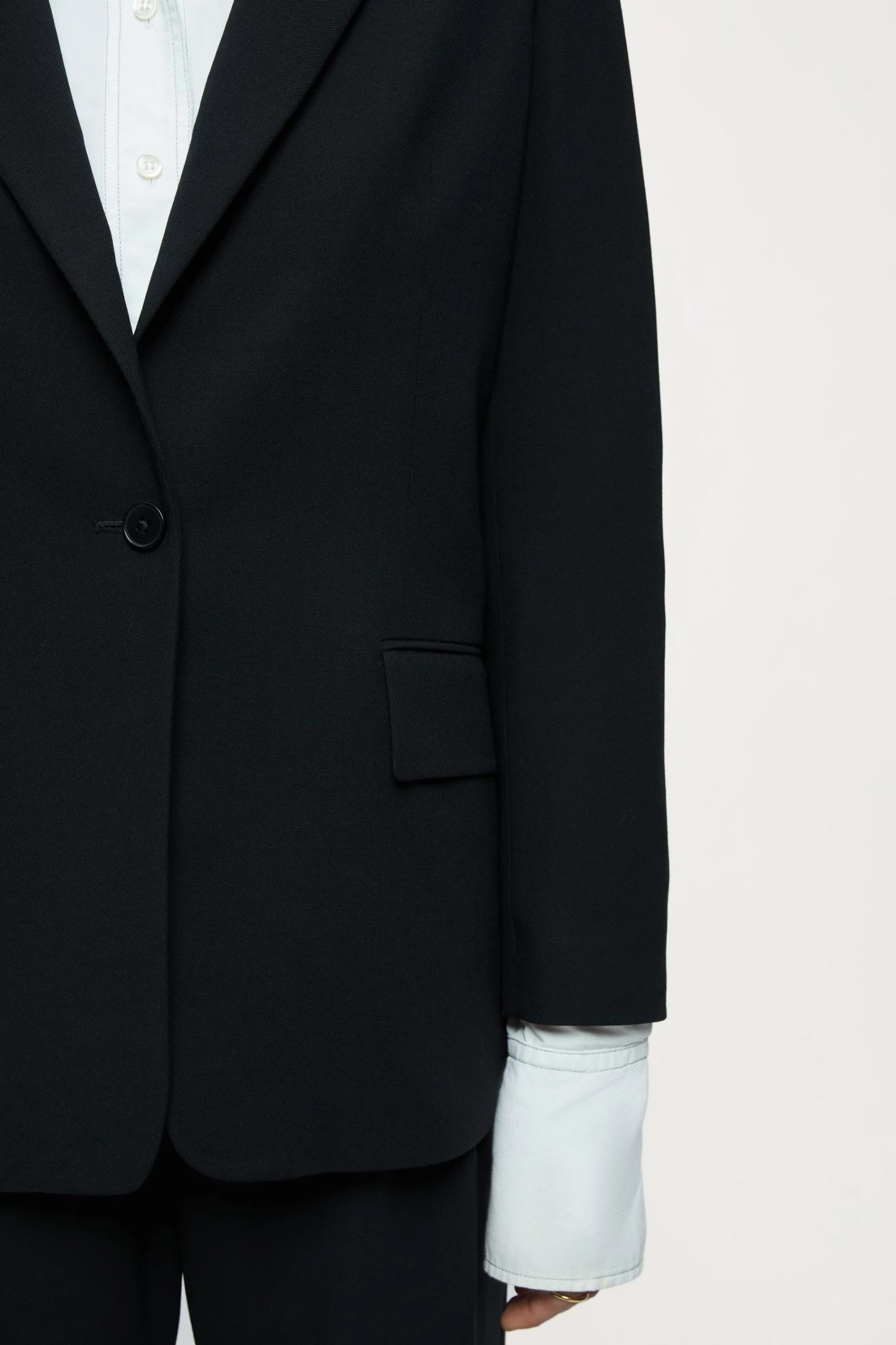 Jigsaw Black Fluid Twill Gibson Blazer: Jacket 6 Jigsaw Black Fluid Twill Gibson Blazer: Jacket - Image 6