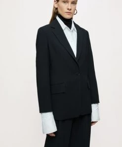 Jigsaw Black Fluid Twill Gibson Blazer: Jacket 13 Jigsaw Black Fluid Twill Gibson Blazer: Jacket -Jigsaw Sales Shop unnamed file 833