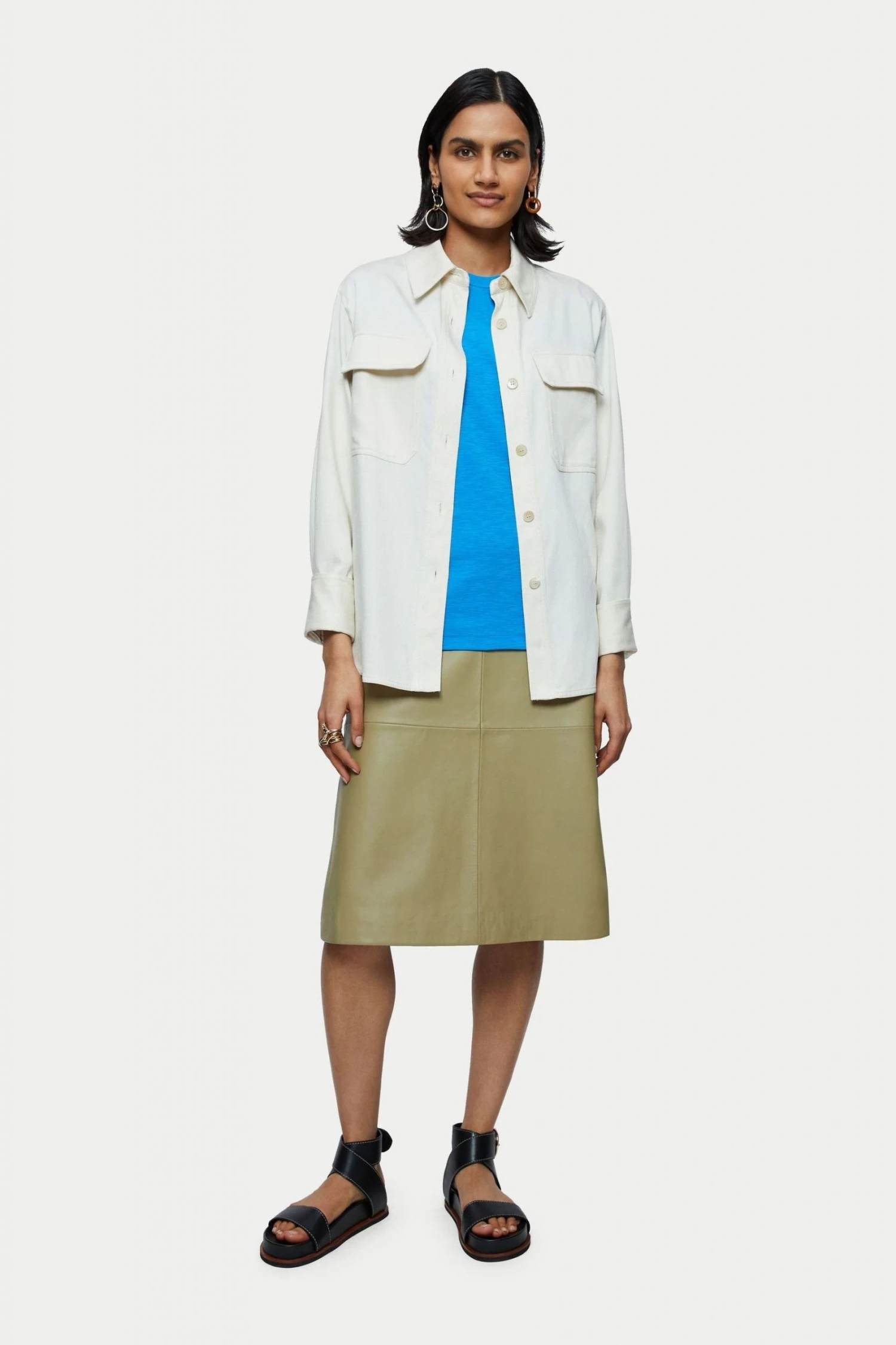 Jigsaw Blue Cotton Luxe Short Sleeve T-Shirt 4 Jigsaw Blue Cotton Luxe Short Sleeve T-Shirt - Image 4