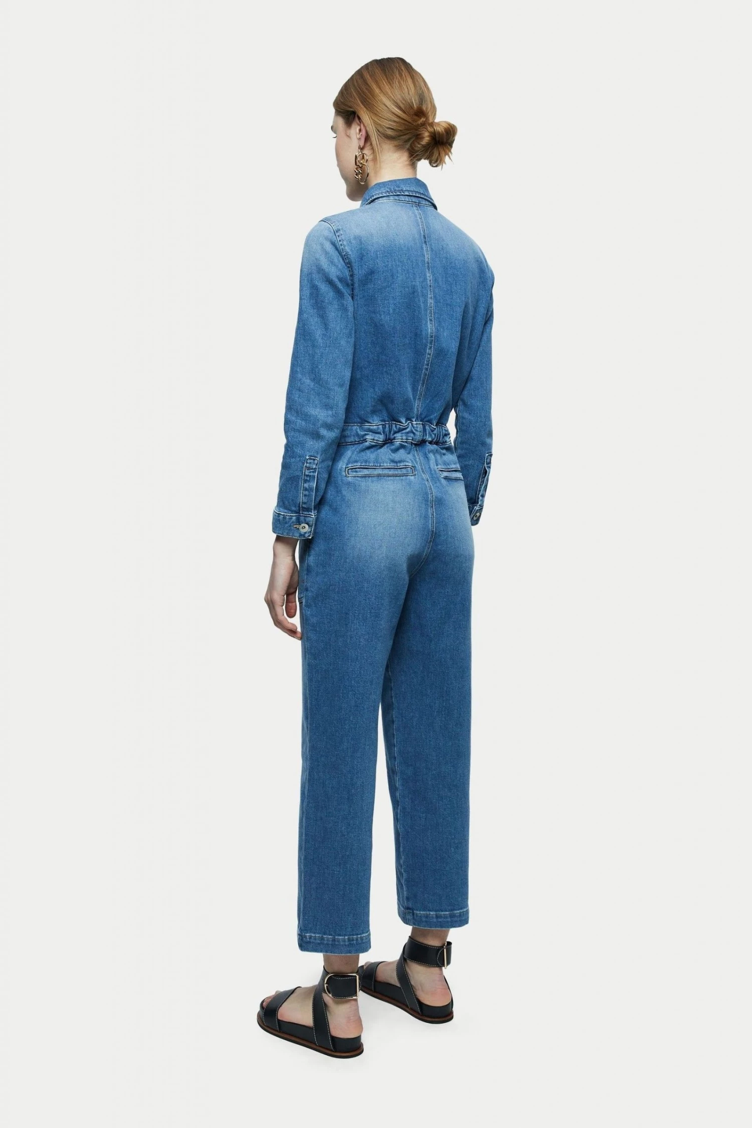 Jigsaw Blue Denim Button Through Jumpsuit 2 Jigsaw Blue Denim Button Through Jumpsuit - Image 2