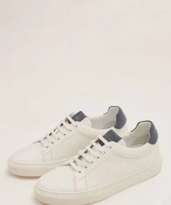 Jigsaw White Miah Lace Up Leather Trainer