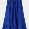 Jigsaw Blue Light Linen Pleat Detail Tiered Skirt