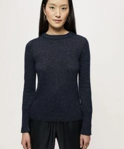Jigsaw Sales Shop 19 Jigsaw Blue Cashmere Sparkle Crew Jumper